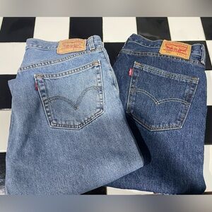 Levi's Men's Light and Dark Blue Straight Jeans 34x29 & 34x32 EUC